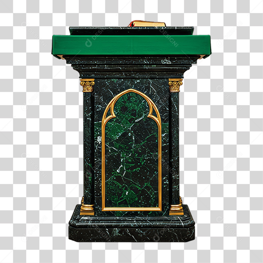 Elemento 3D Púlpito de Igreja Palanque PNG Transparente