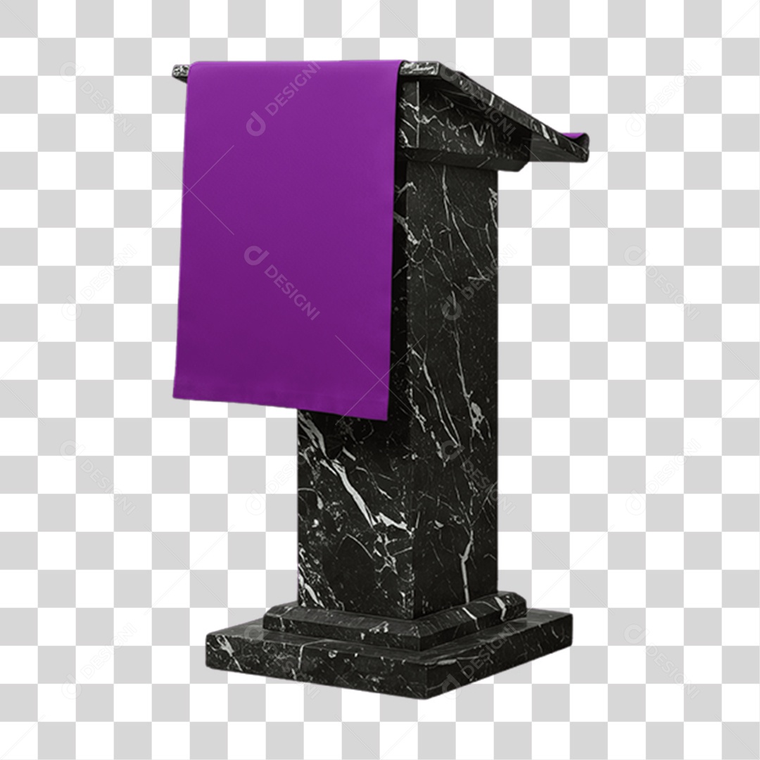 Elemento 3D Púlpito de Igreja Palanque PNG Transparente