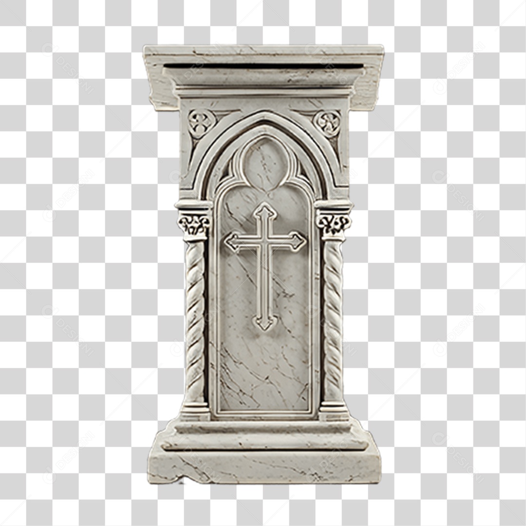 Elemento 3D Púlpito de Igreja Palanque PNG Transparente