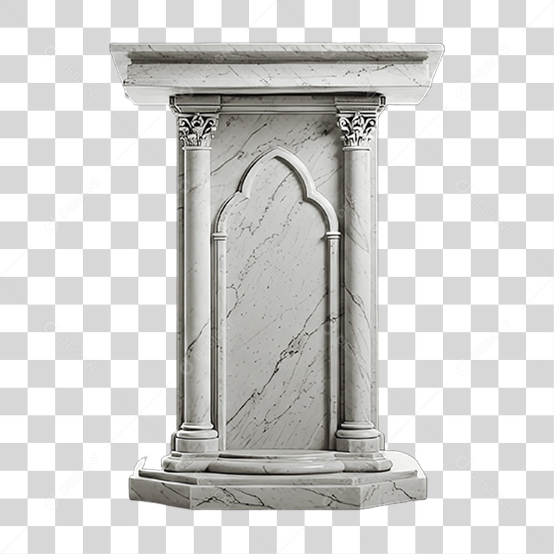 Elemento 3D Púlpito de Igreja Palanque PNG Transparente