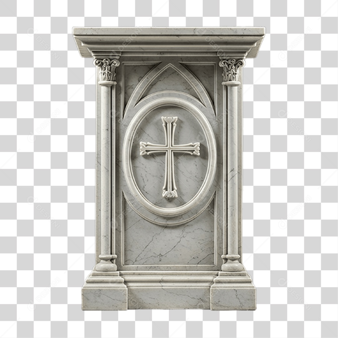 Elemento 3D Púlpito de Igreja Palanque PNG Transparente