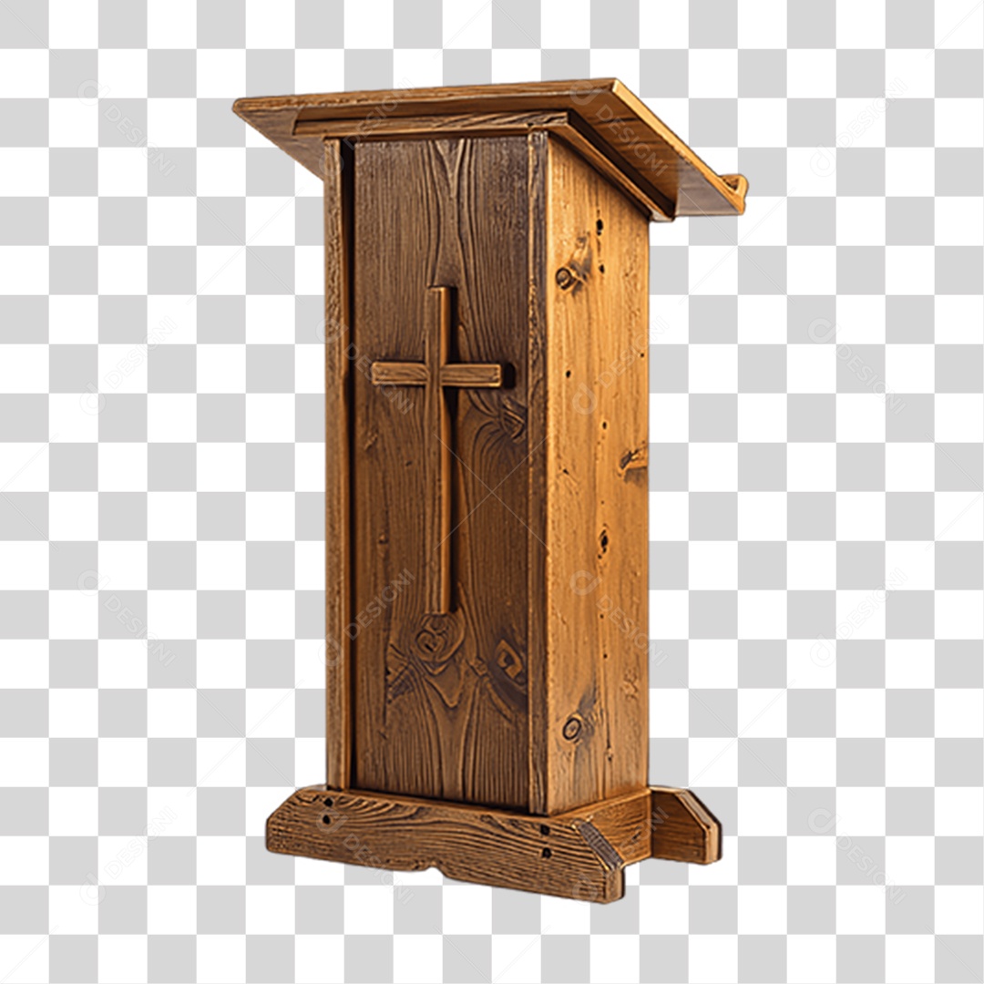 Elemento 3D Púlpito de Igreja Palanque PNG Transparente