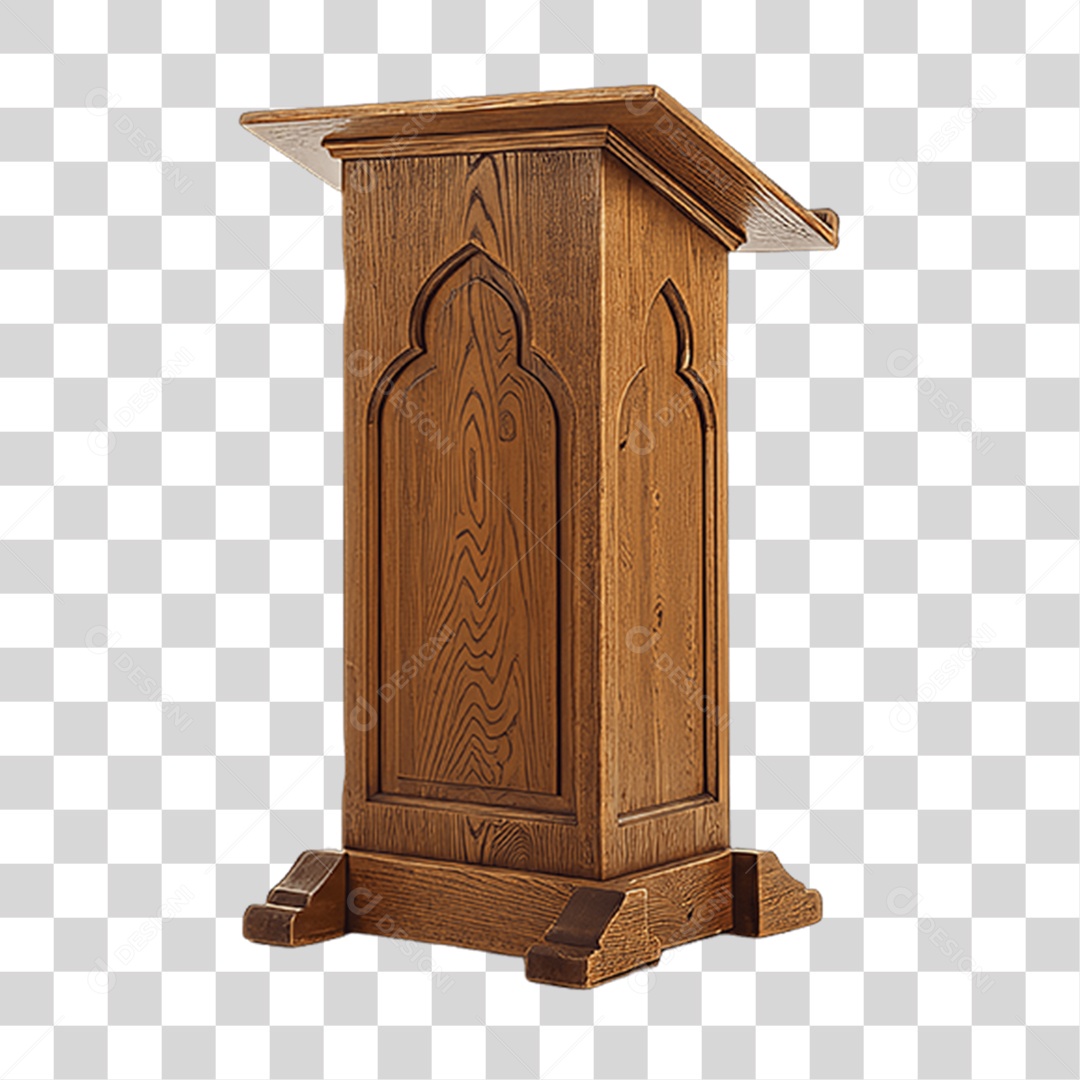 Elemento 3D Púlpito de Igreja Palanque PNG Transparente