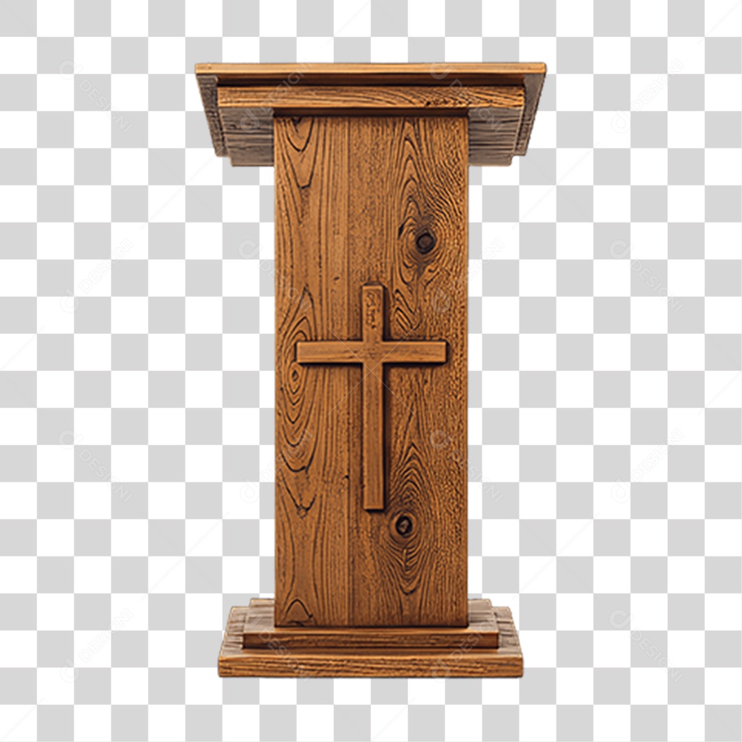 Elemento 3D Púlpito de Igreja Palanque PNG Transparente