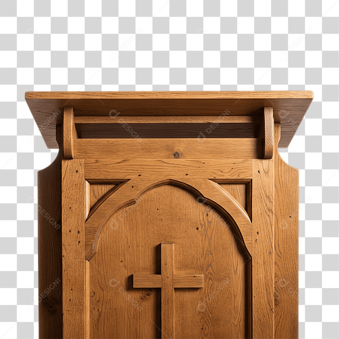 Elemento 3D Púlpito de Igreja Palanque PNG Transparente