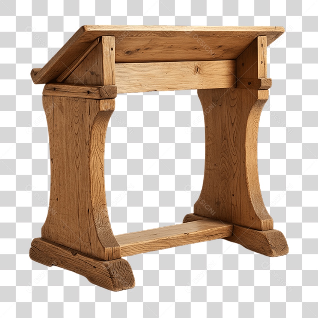 Elemento 3D Púlpito de Igreja Palanque PNG Transparente