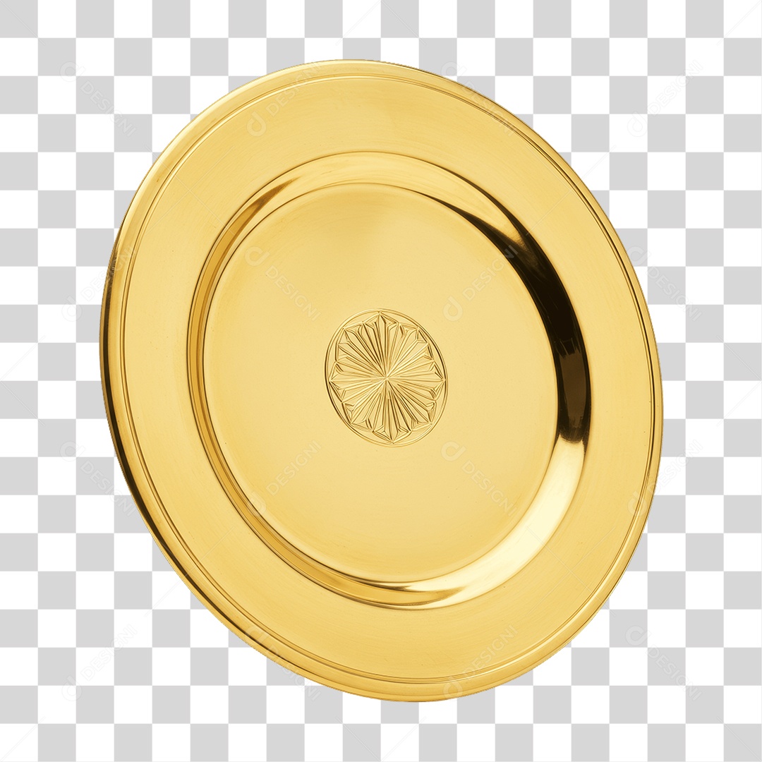 Elemento 3D Item de Igreja Dourado PNG Transparente