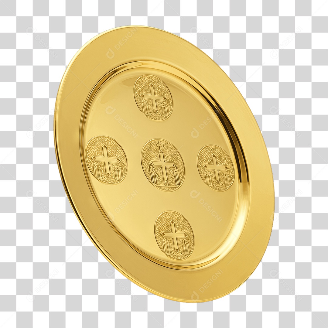 Elemento 3D Item de Igreja Dourado PNG Transparente