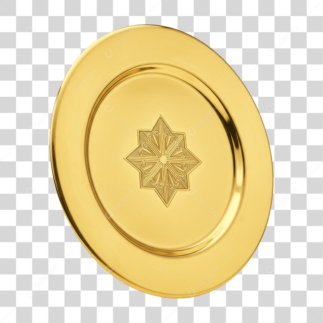 Elemento 3D Item de Igreja Dourado PNG Transparente