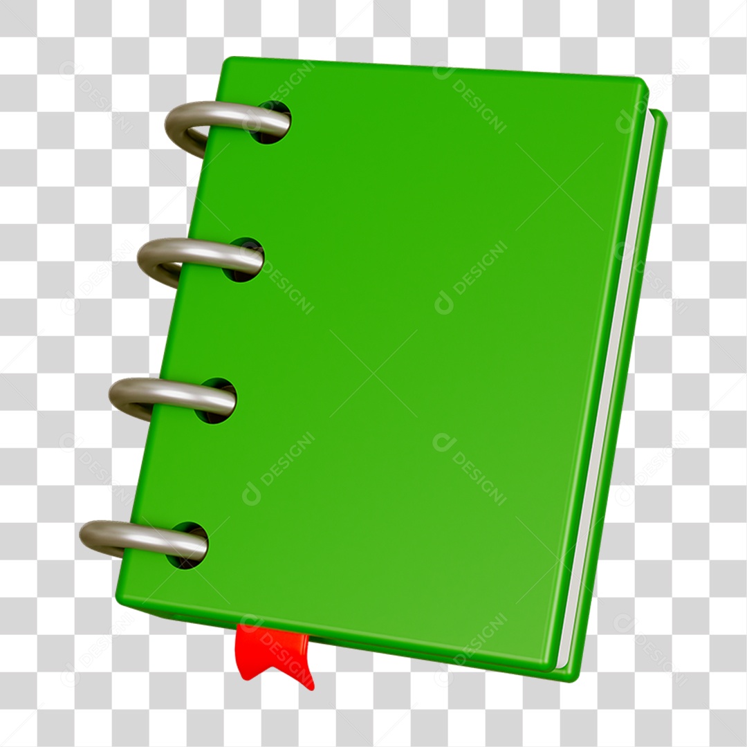 Elemento 3D Livro Caderno Escolar PNG Transparente