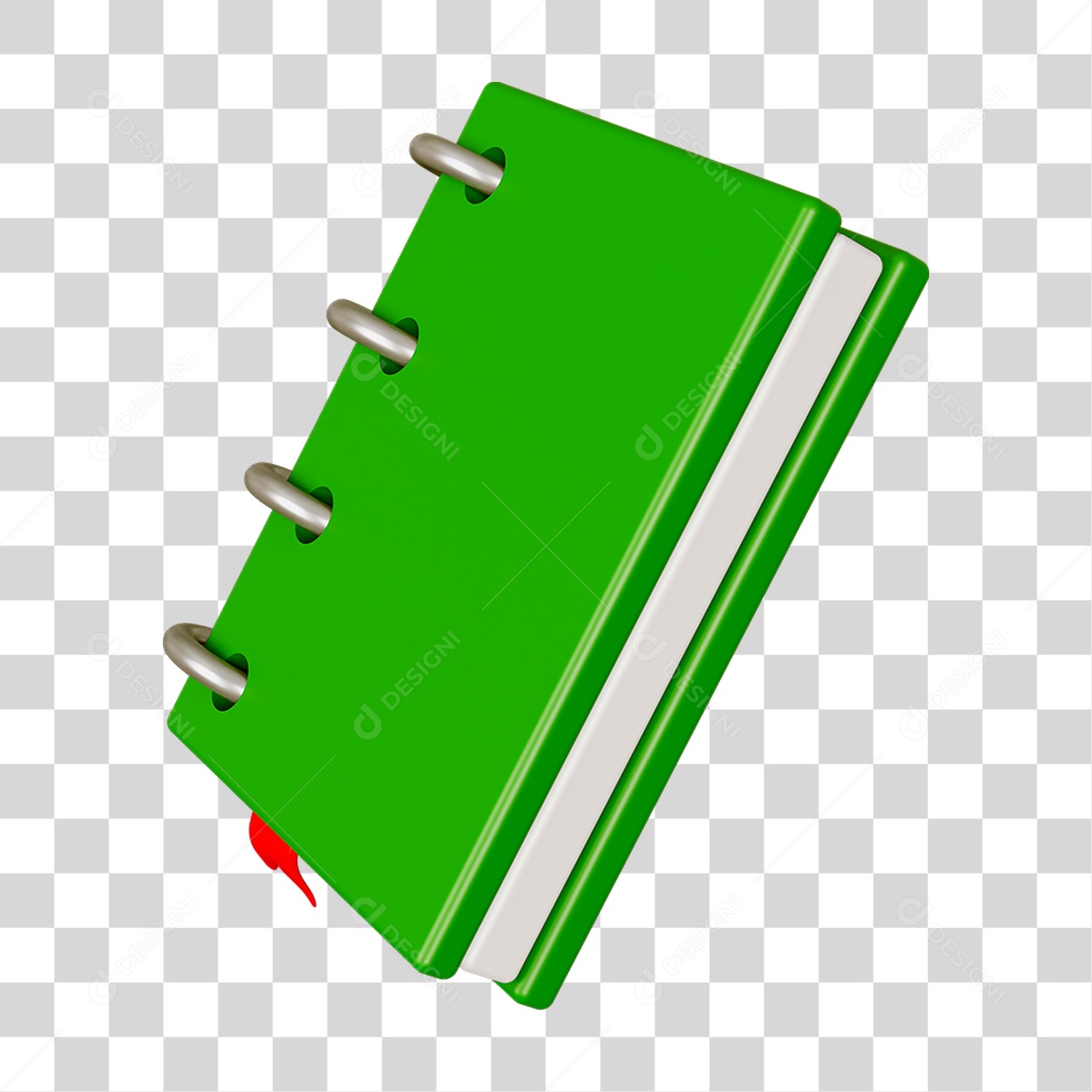 Elemento 3D Livro Caderno Escolar PNG Transparente