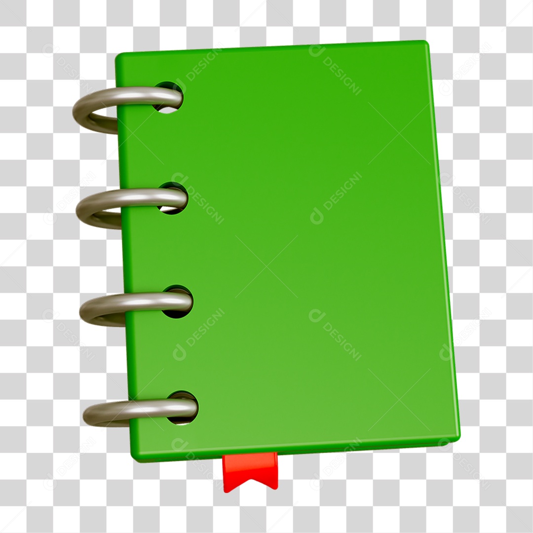 Elemento 3D Livro Caderno Escolar PNG Transparente