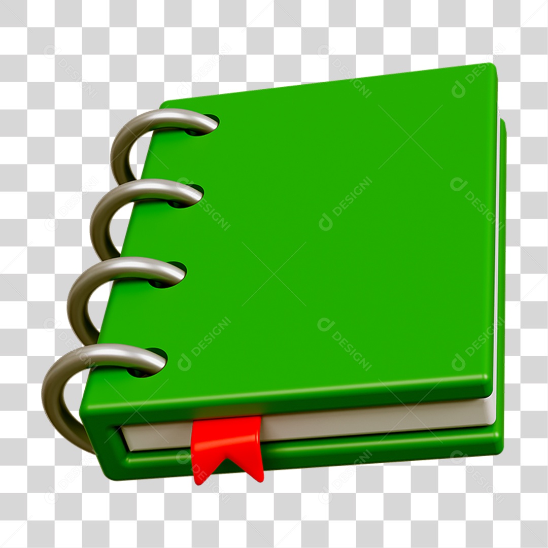 Elemento 3D Livro Caderno Escolar PNG Transparente