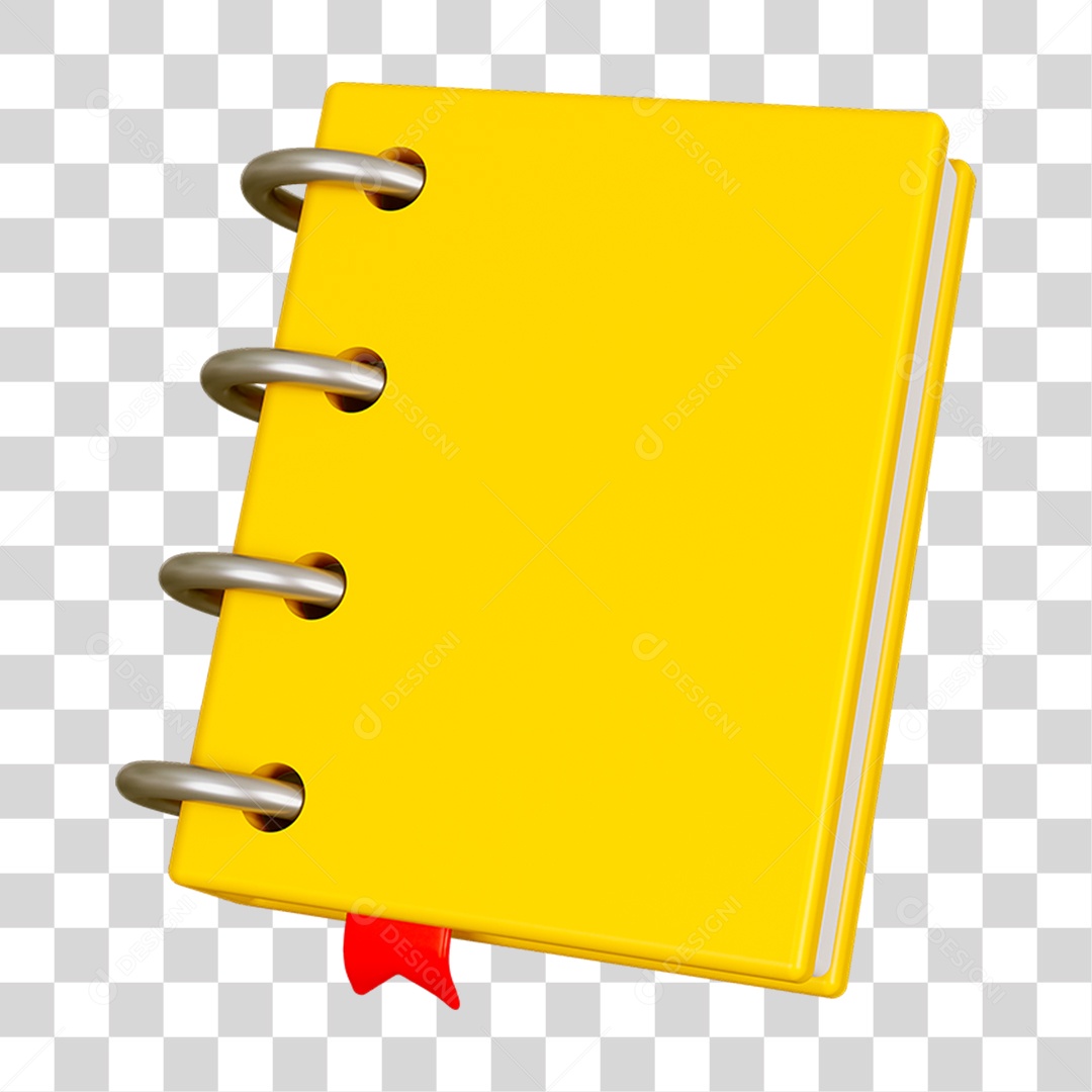Elemento 3D Livro Caderno Escolar PNG Transparente