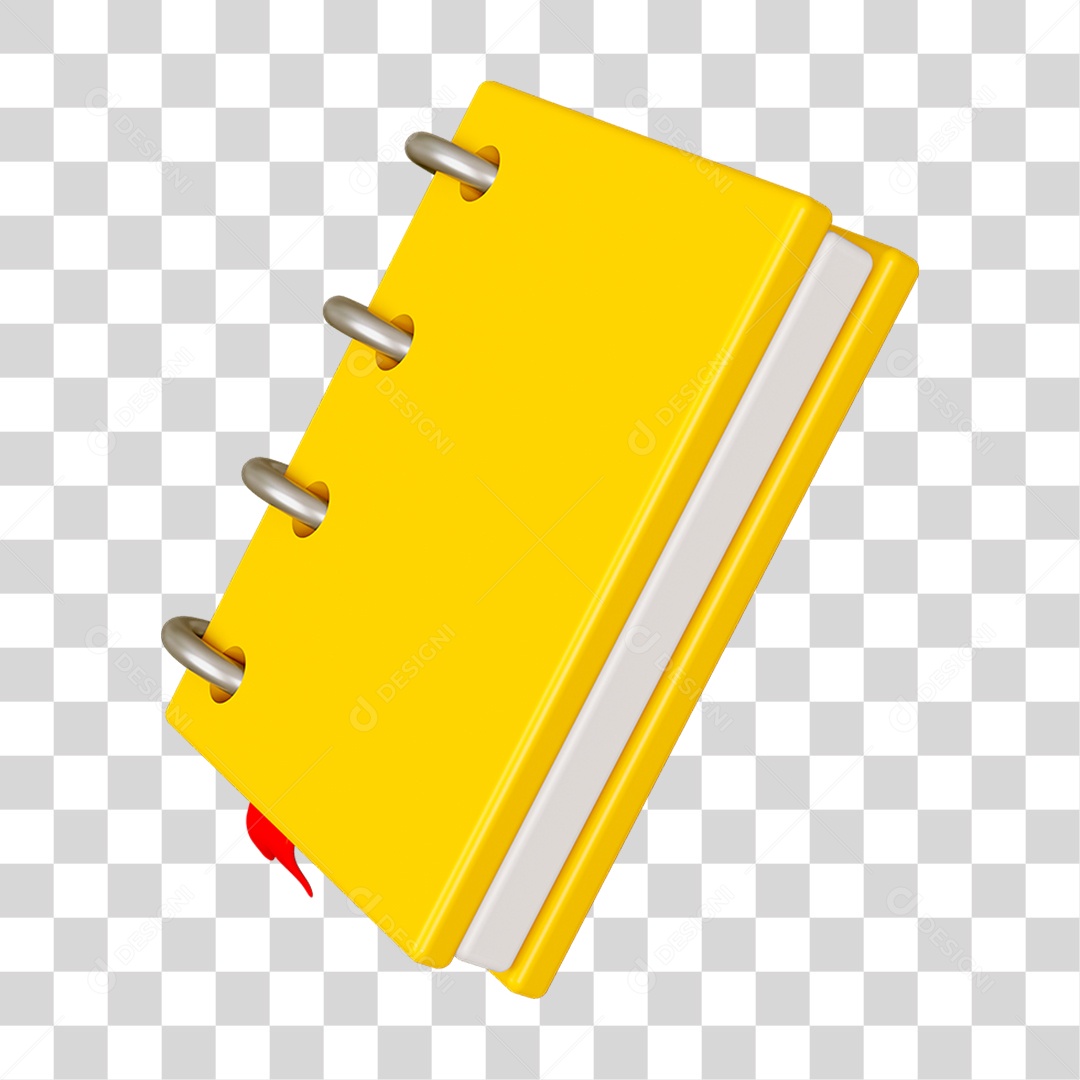 Elemento 3D Livro Caderno Escolar PNG Transparente