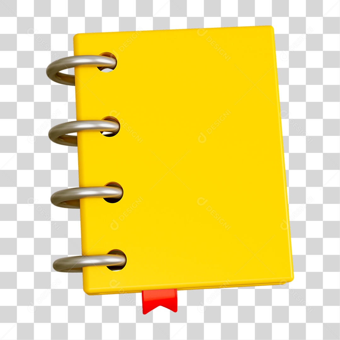 Elemento 3D Livro Caderno Escolar PNG Transparente