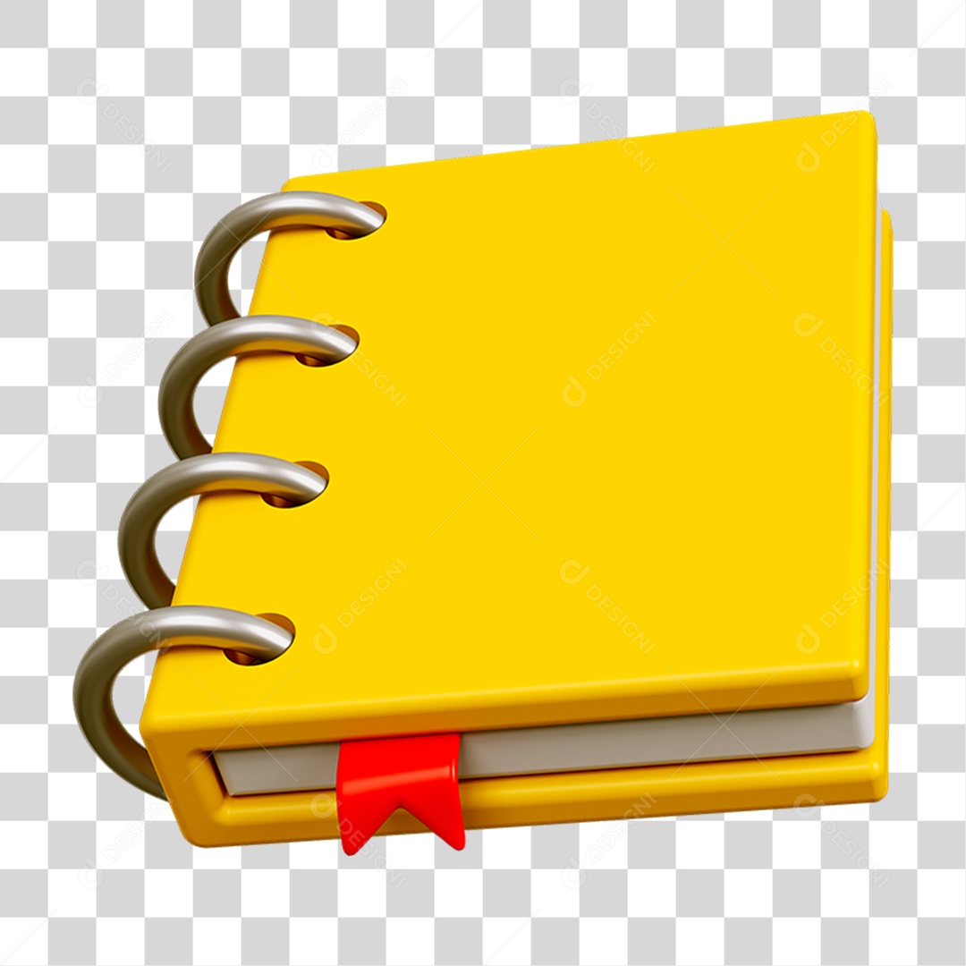 Elemento 3D Livro Caderno Escolar PNG Transparente