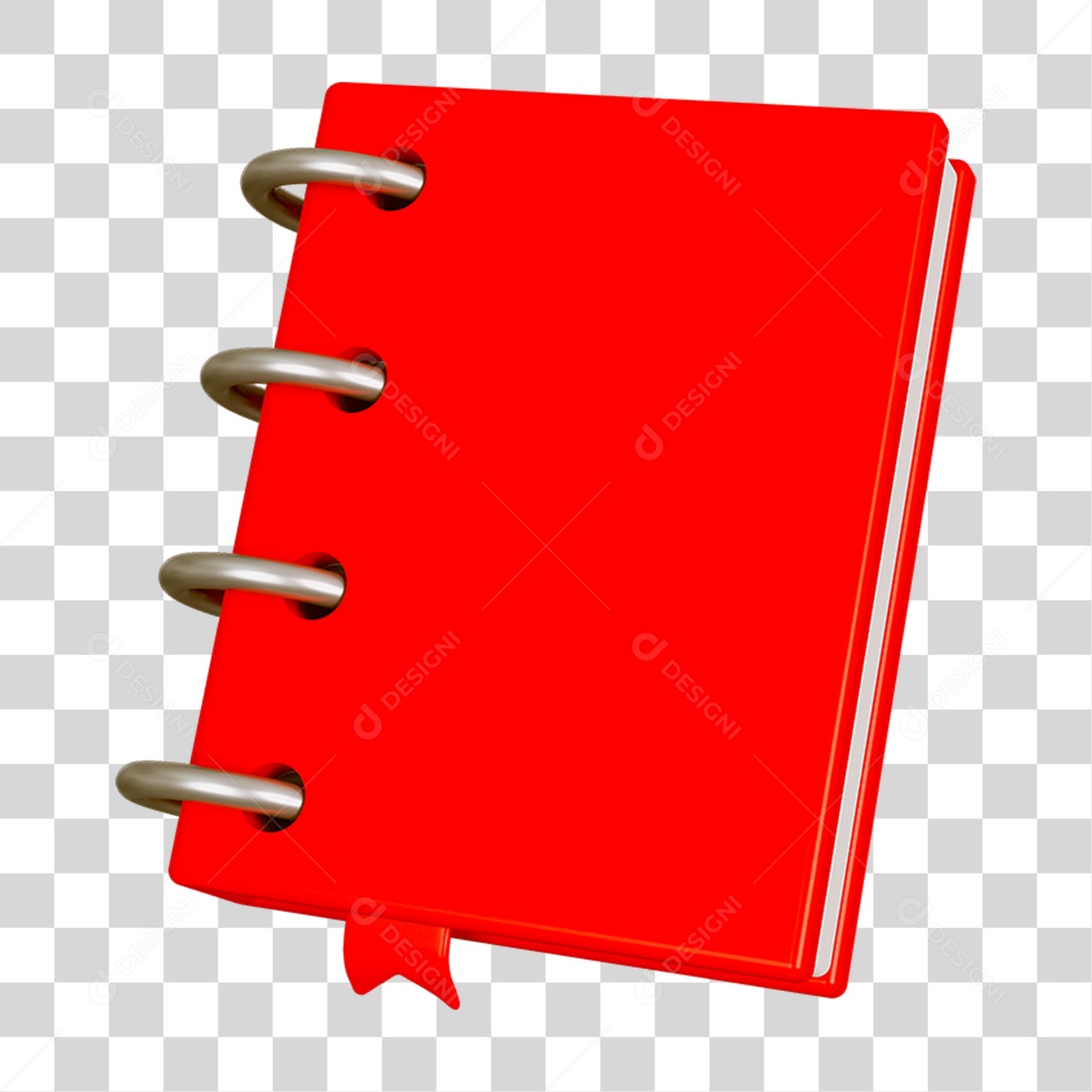 Elemento 3D Livro Caderno Escolar PNG Transparente
