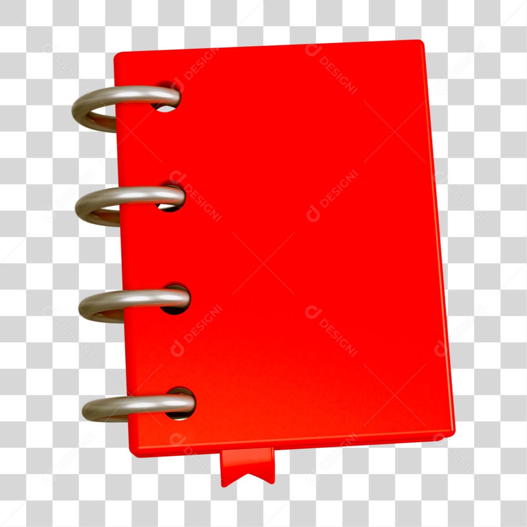 Elemento 3D Livro Caderno Escolar PNG Transparente