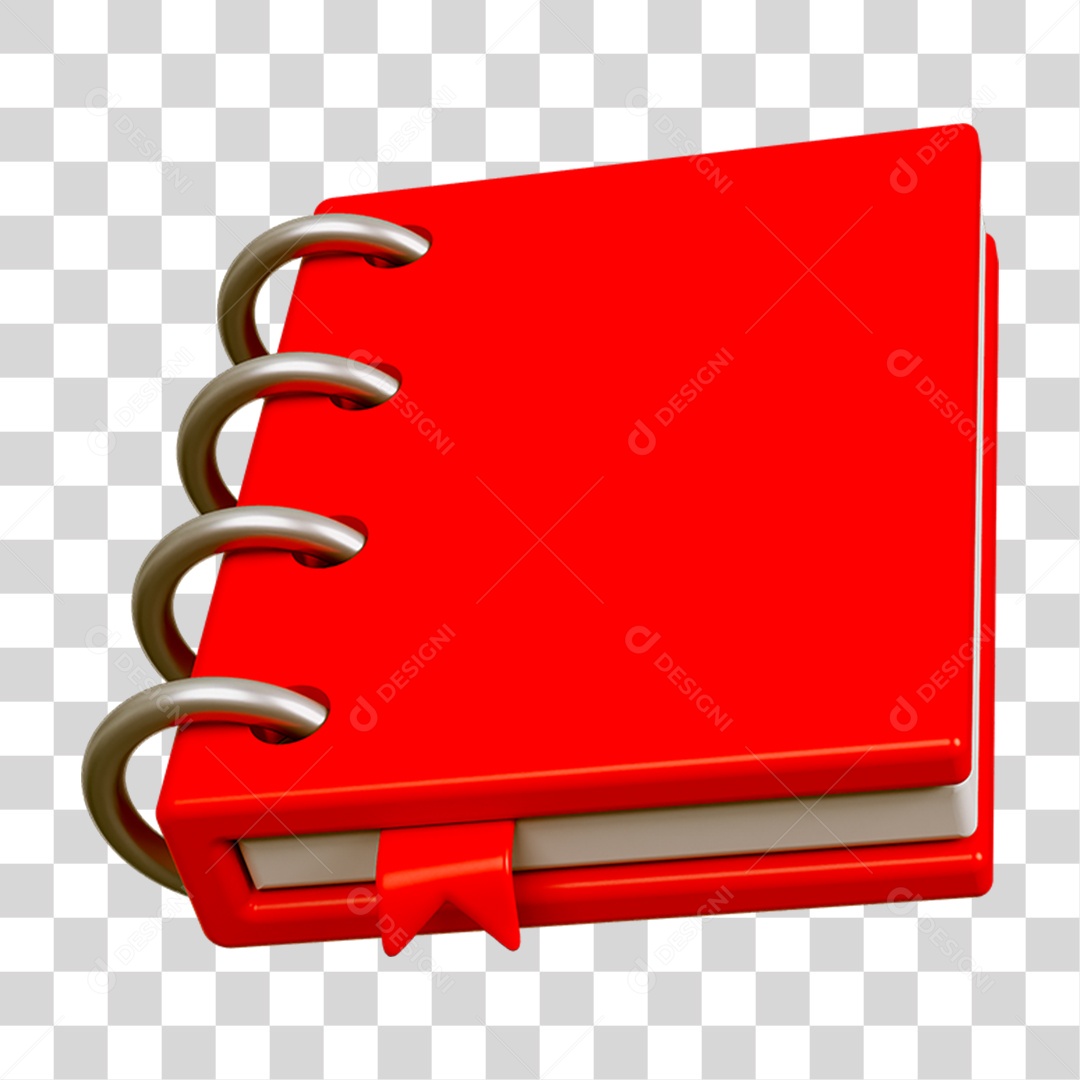 Elemento 3D Livro Caderno Escolar PNG Transparente