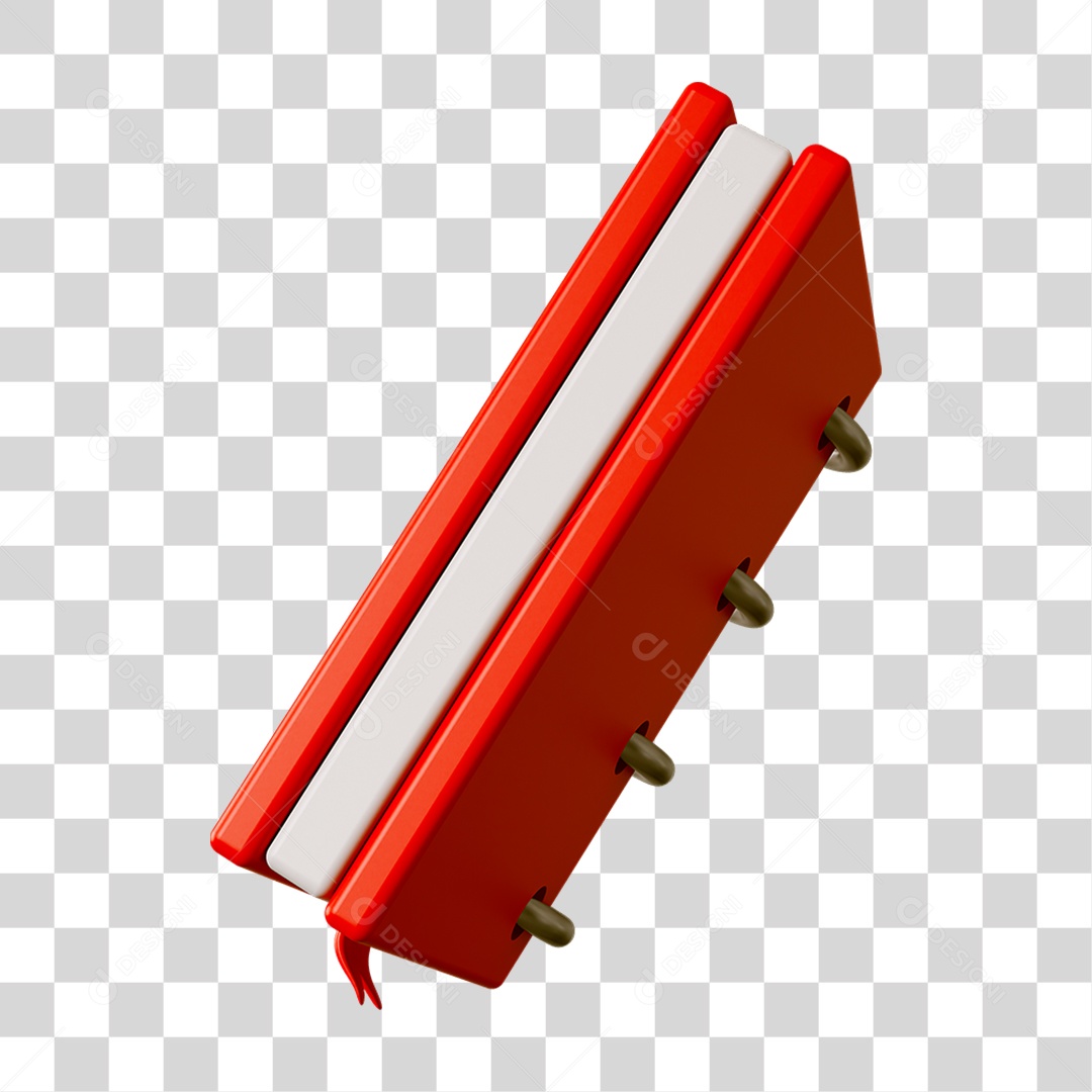 Elemento 3D Livro Caderno Escolar PNG Transparente