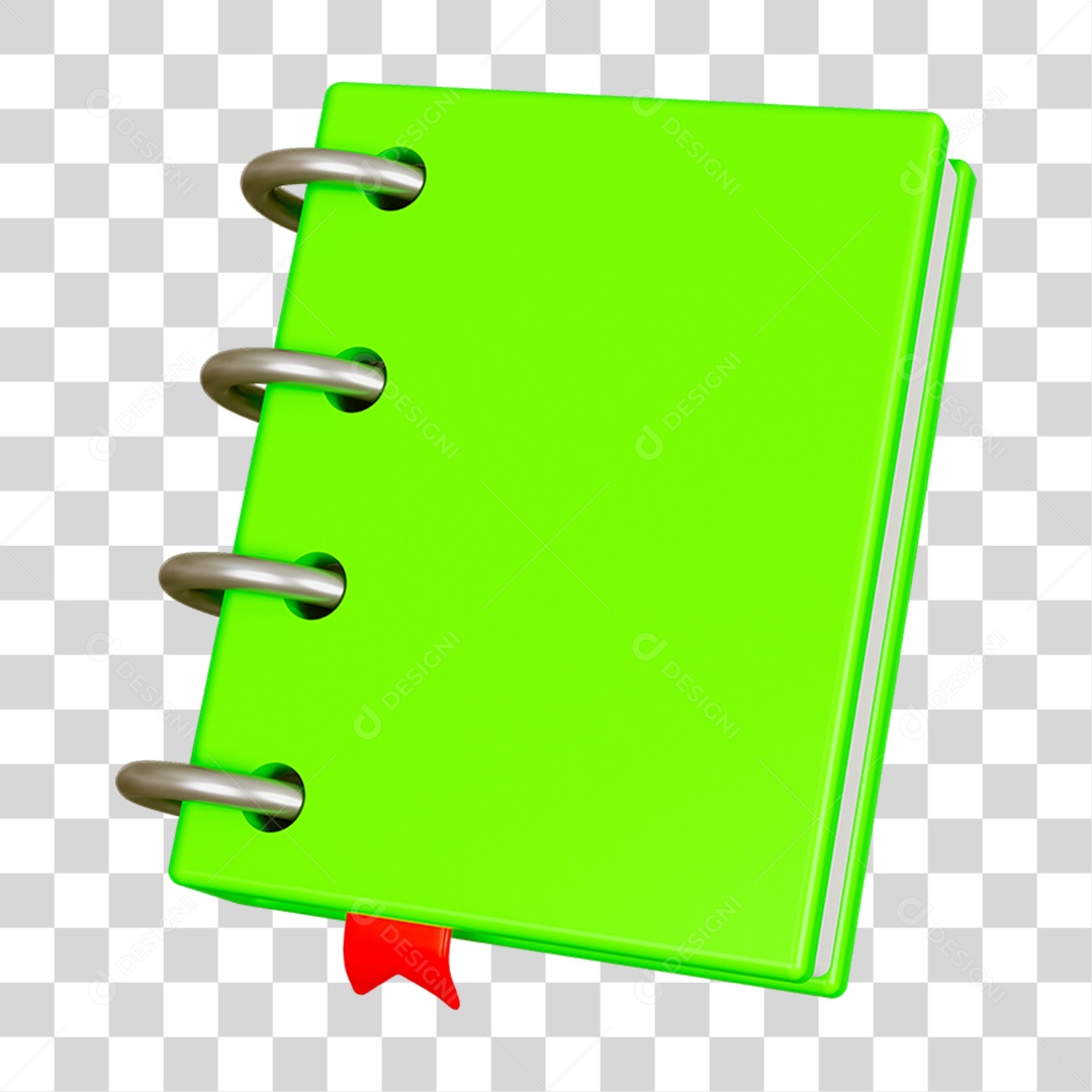 Elemento 3D Livro Caderno Escolar PNG Transparente