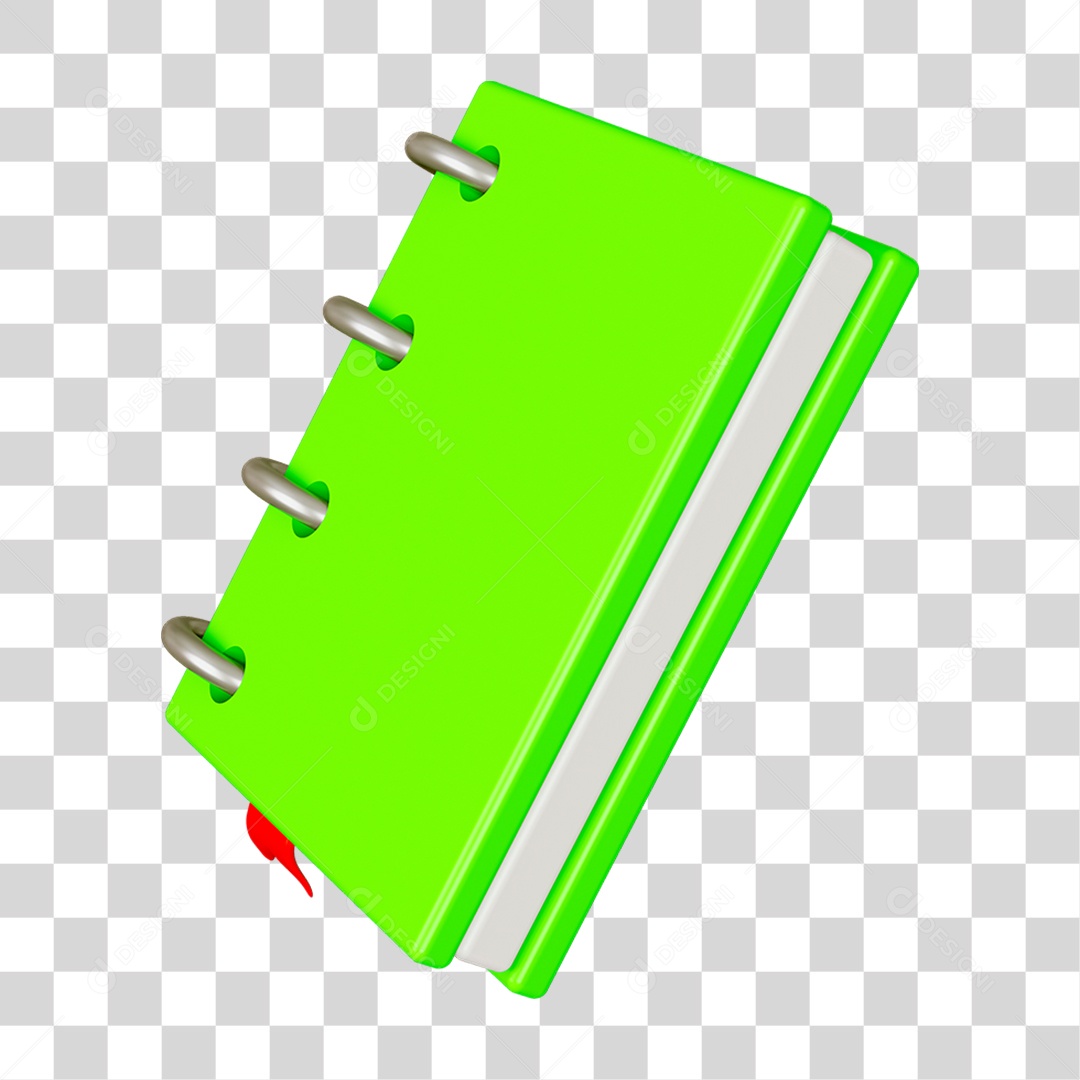 Elemento 3D Livro Caderno Escolar PNG Transparente