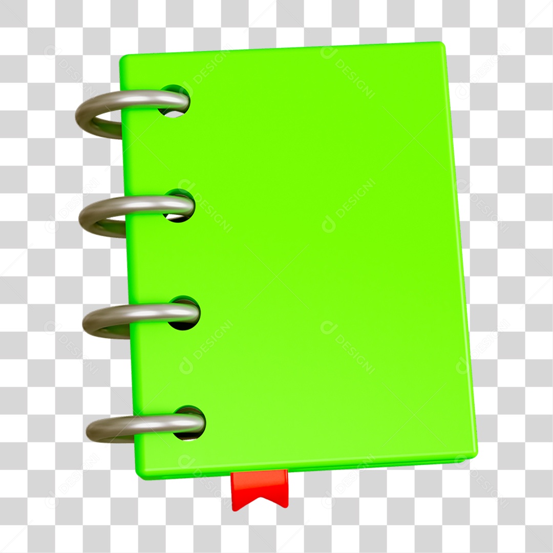 Elemento 3D Livro Caderno Escolar PNG Transparente