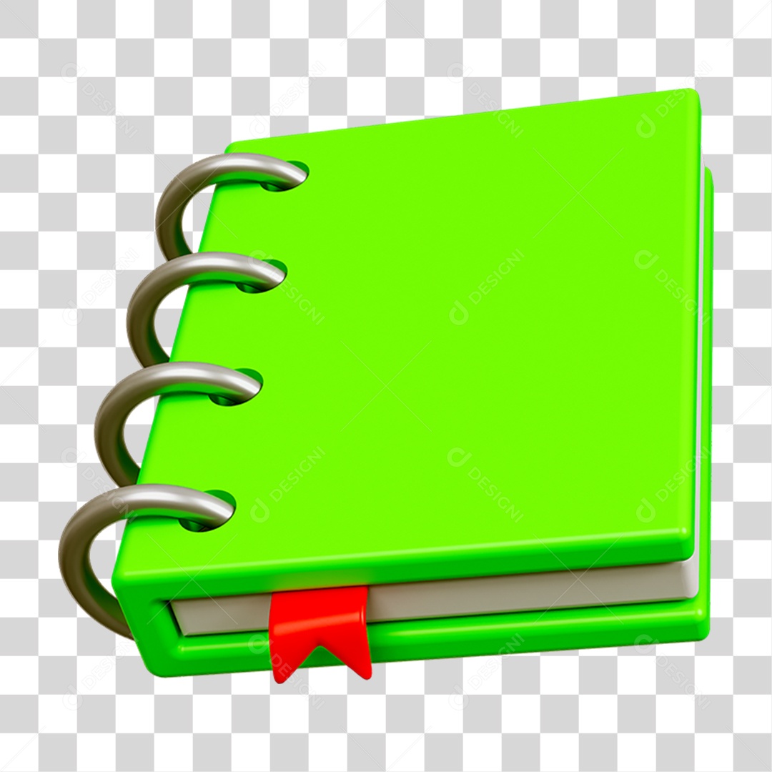 Elemento 3D Livro Caderno Escolar PNG Transparente