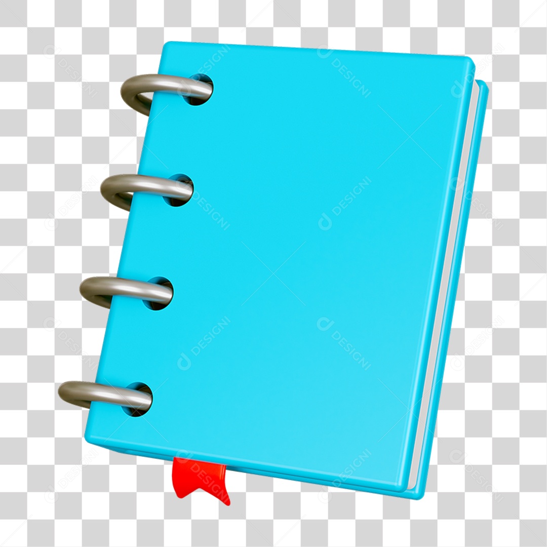 Elemento 3D Livro Caderno Escolar PNG Transparente