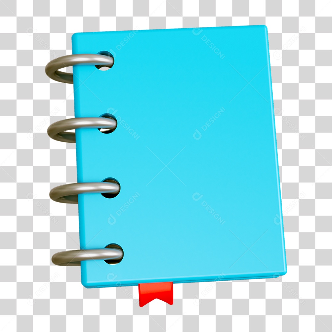 Elemento 3D Livro Caderno Escolar PNG Transparente
