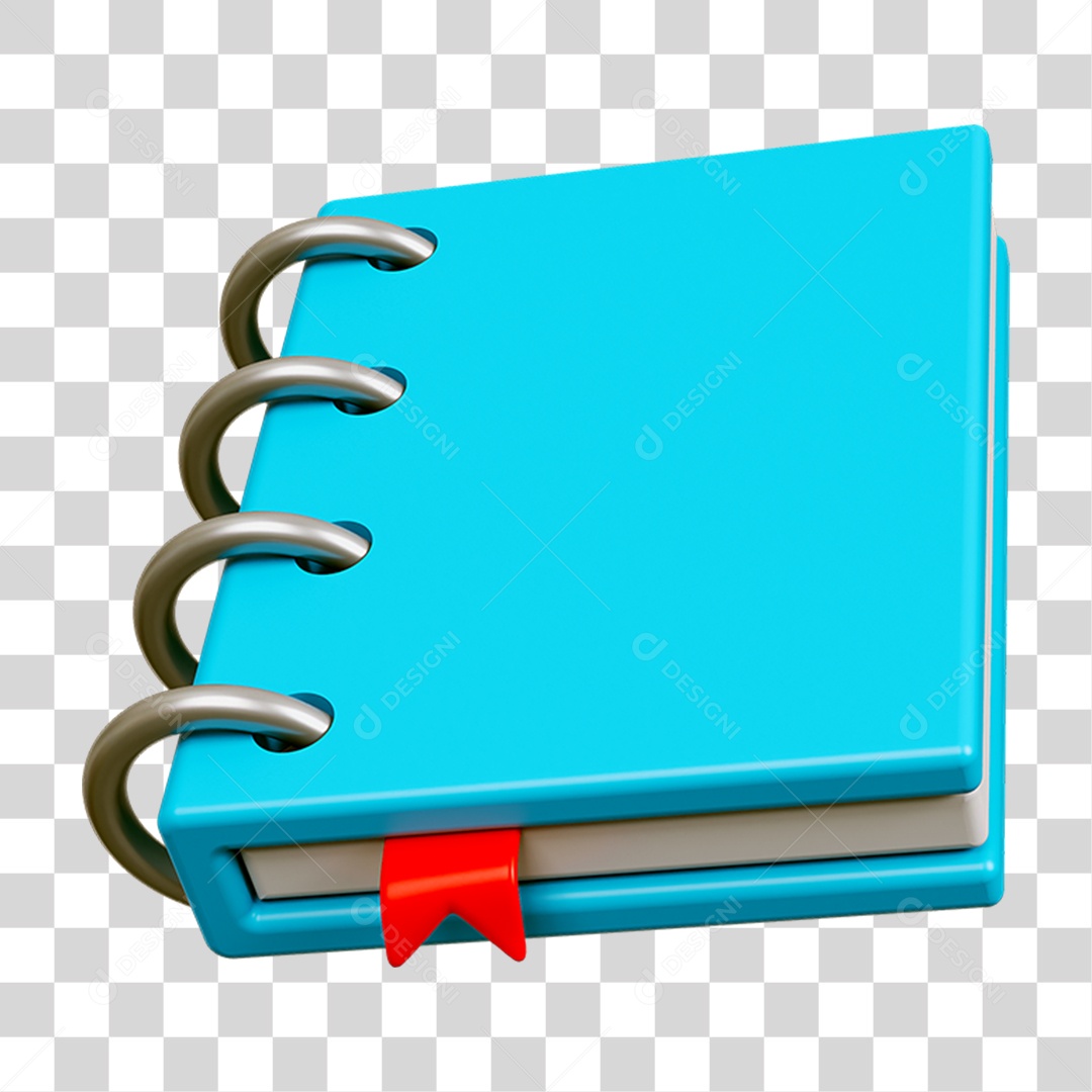 Elemento 3D Livro Caderno Escolar PNG Transparente
