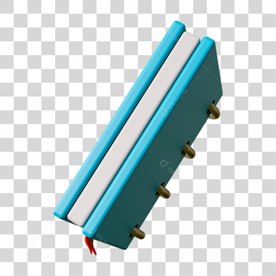 Elemento 3D Livro Caderno Escolar PNG Transparente