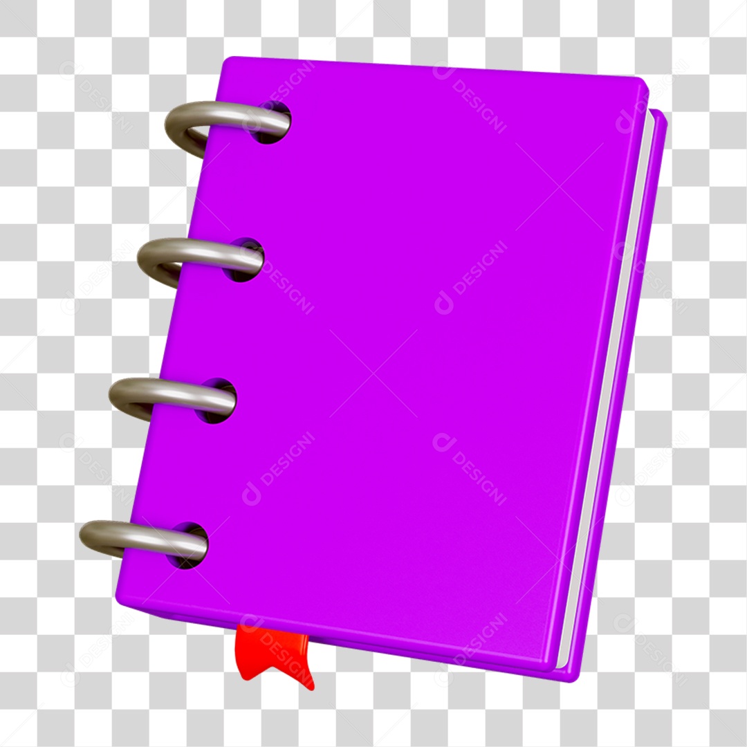 Elemento 3D Livro Caderno Escolar PNG Transparente