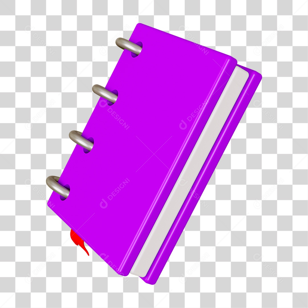 Elemento 3D Livro Caderno Escolar PNG Transparente