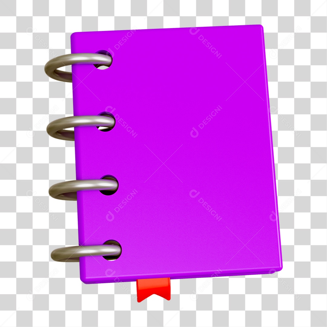 Elemento 3D Livro Caderno Escolar PNG Transparente