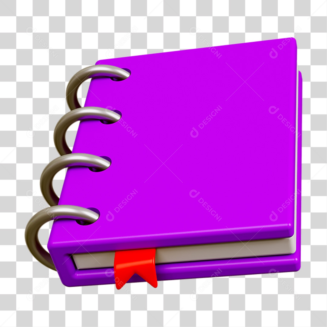 Elemento 3D Livro Caderno Escolar PNG Transparente