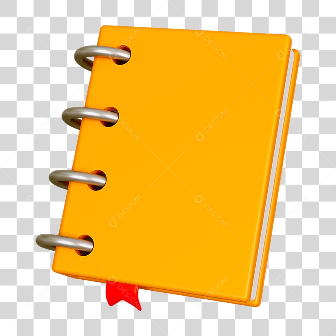 Elemento 3D Livro Caderno Escolar PNG Transparente