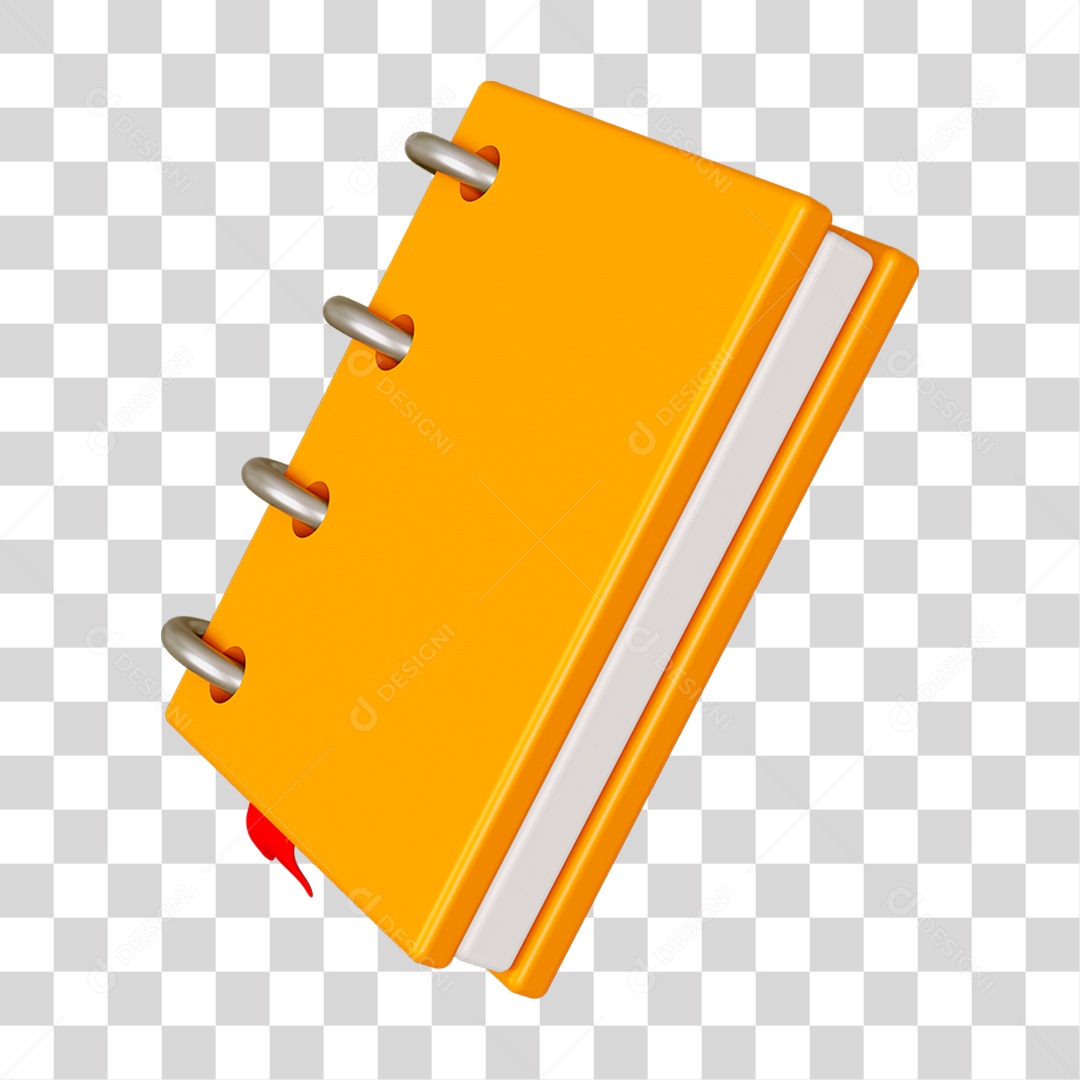 Elemento 3D Livro Caderno Escolar PNG Transparente