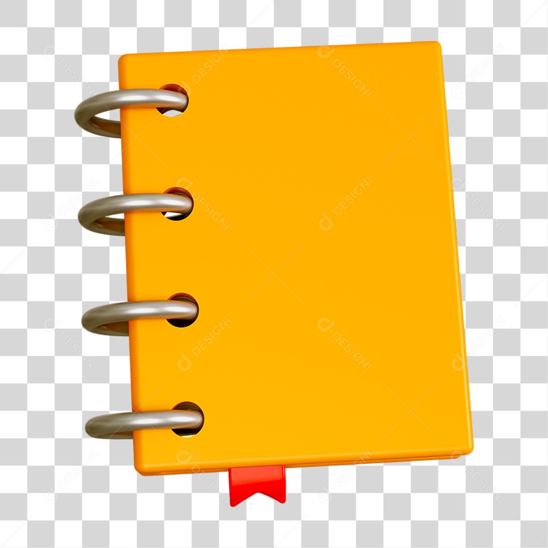 Elemento 3D Livro Caderno Escolar PNG Transparente
