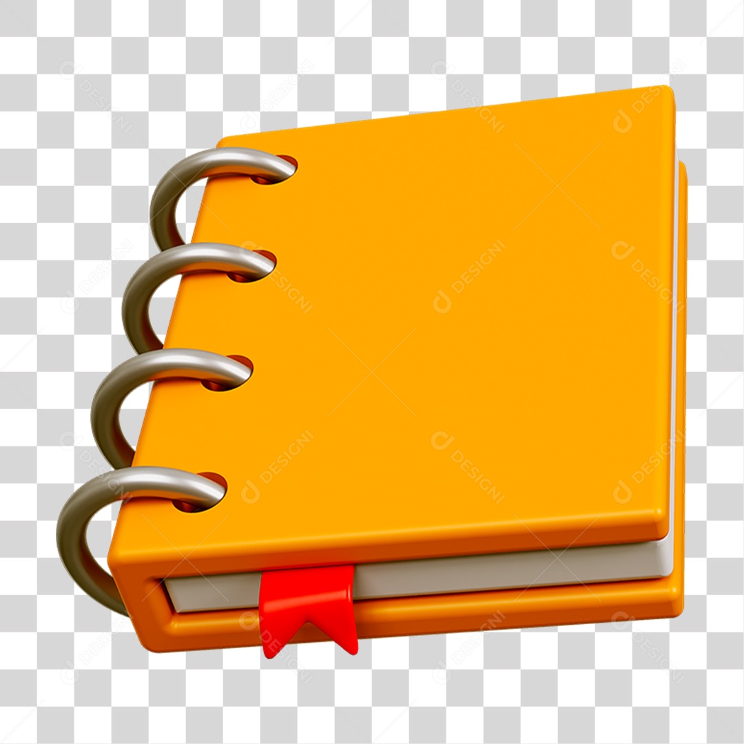 Elemento 3D Livro Caderno Escolar PNG Transparente