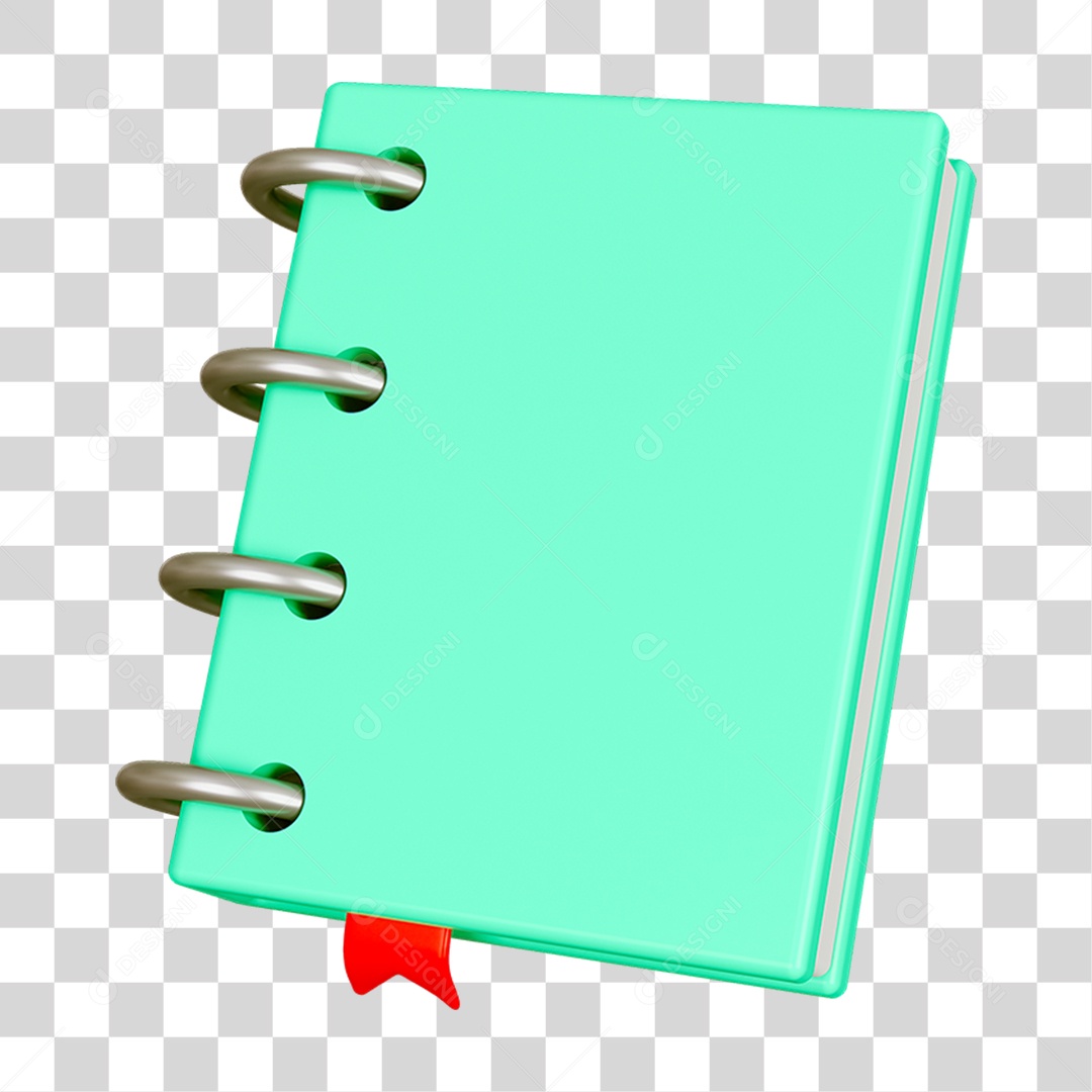 Elemento 3D Livro Caderno Escolar PNG Transparente