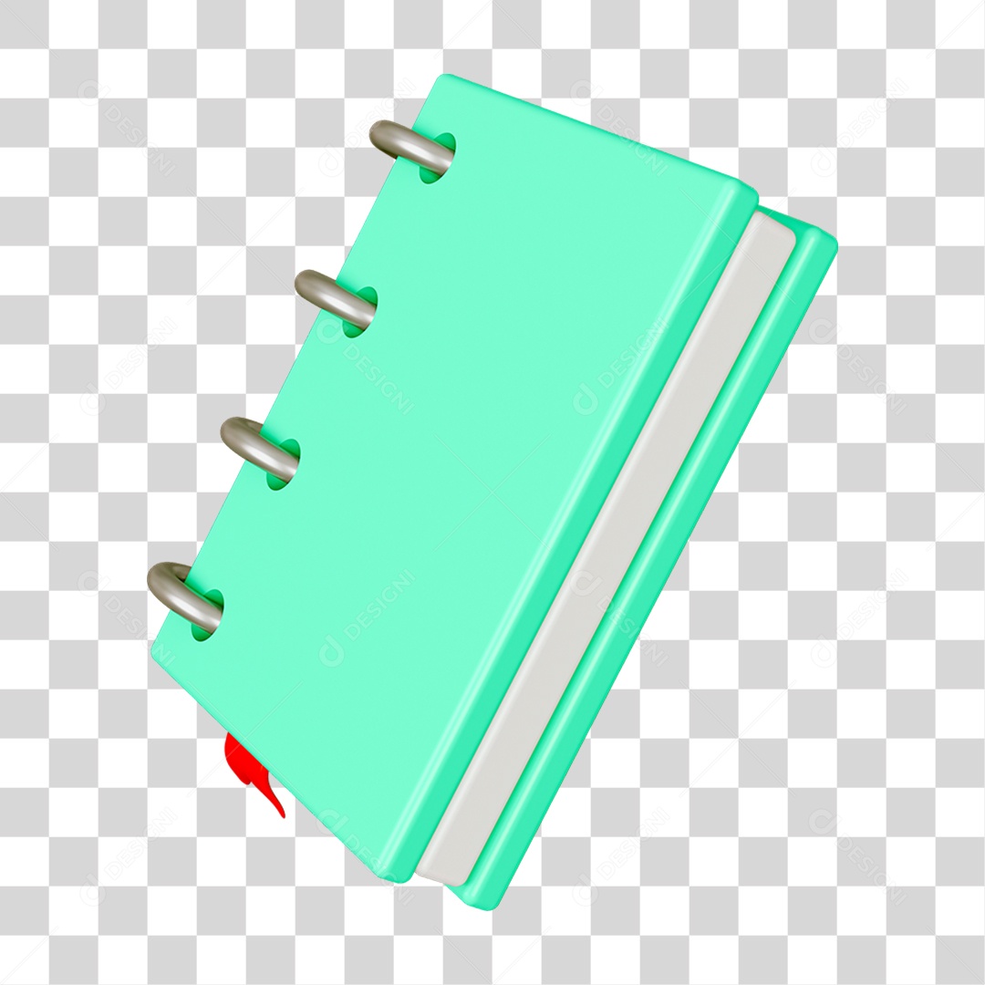 Elemento 3D Livro Caderno Escolar PNG Transparente