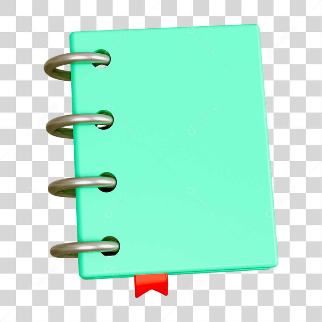Elemento 3D Livro Caderno Escolar PNG Transparente
