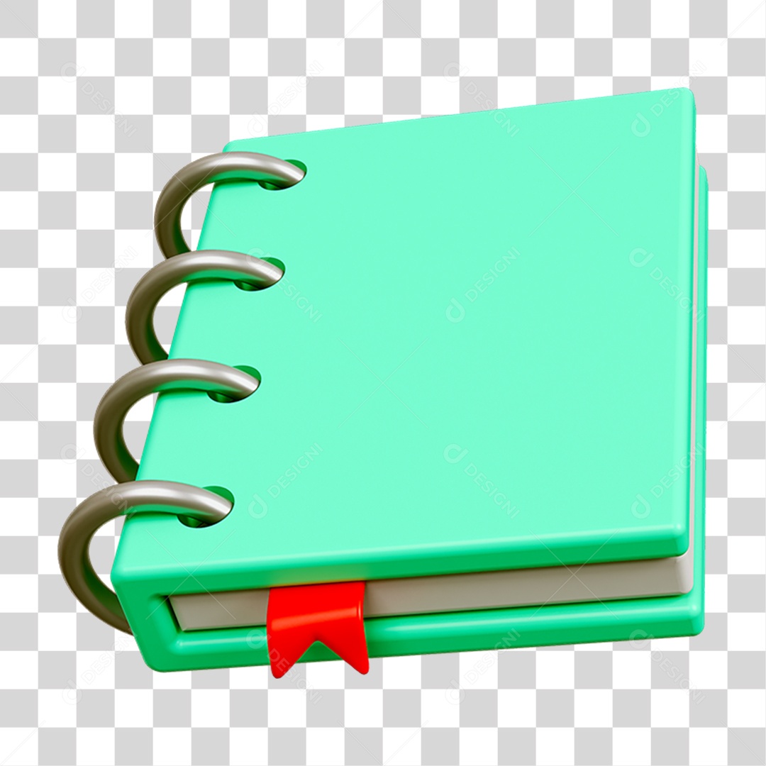 Elemento 3D Livro Caderno Escolar PNG Transparente