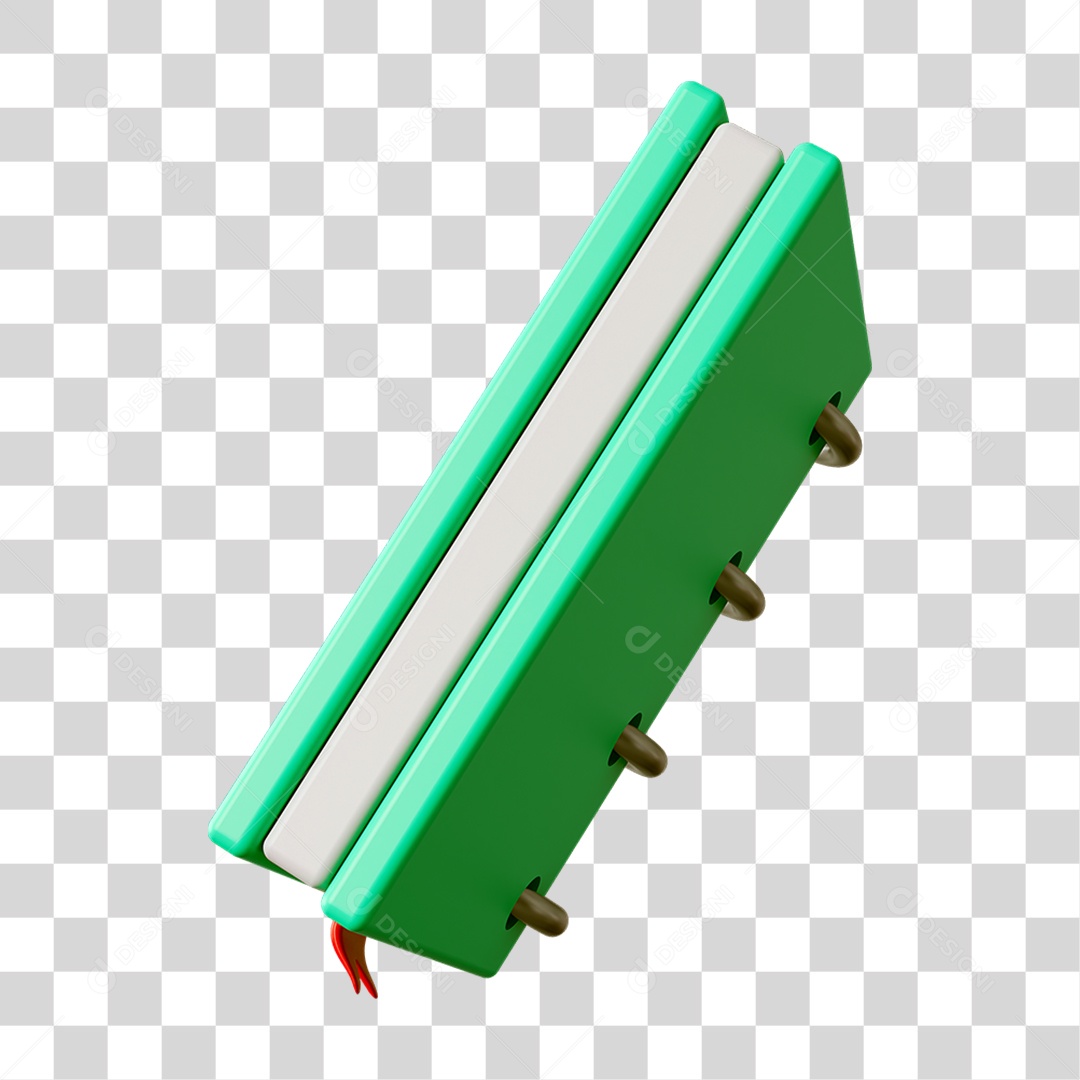 Elemento 3D Livro Caderno Escolar PNG Transparente