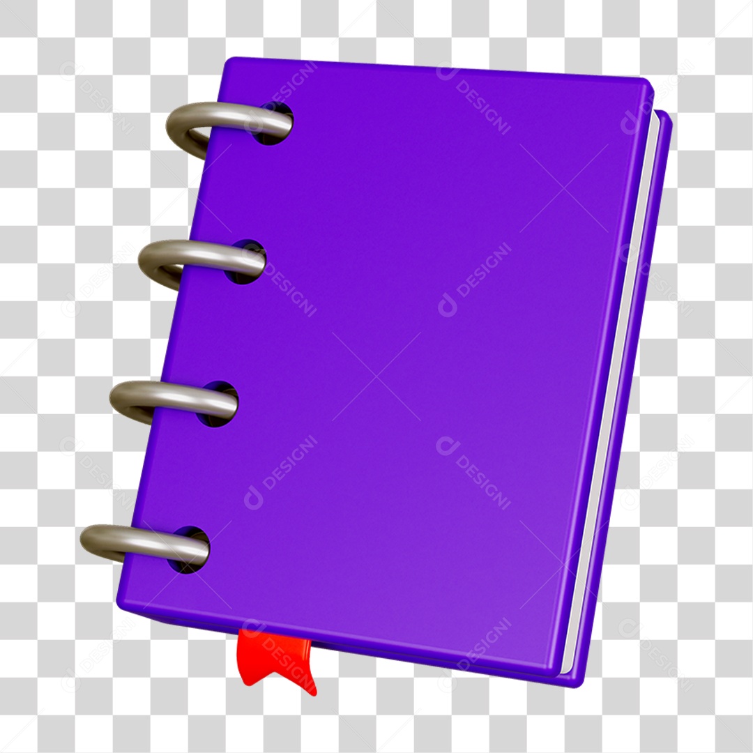 Elemento 3D Livro Caderno Escolar PNG Transparente