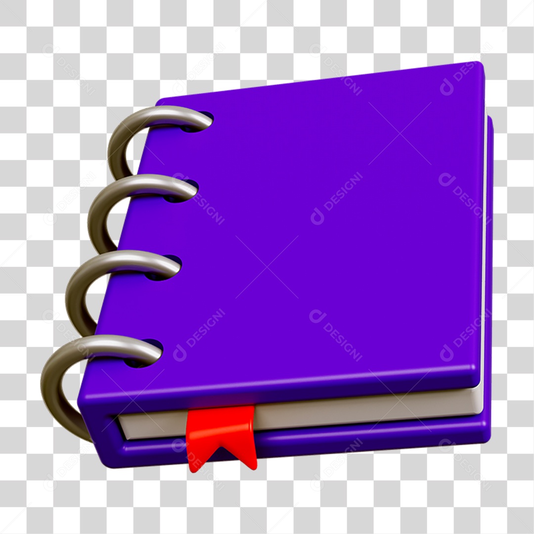 Elemento 3D Livro Caderno Escolar PNG Transparente