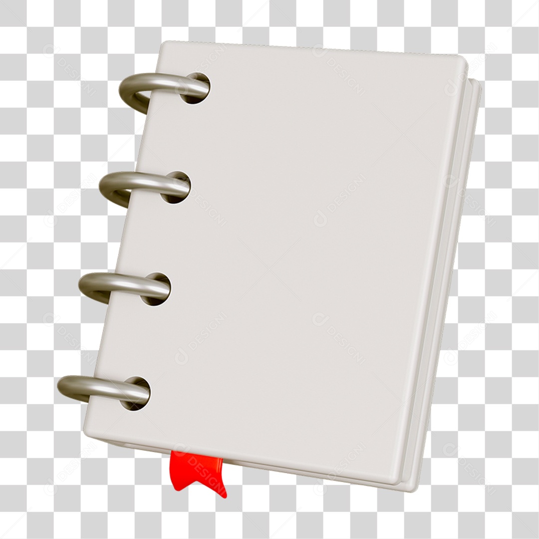 Elemento 3D Livro Caderno Escolar PNG Transparente