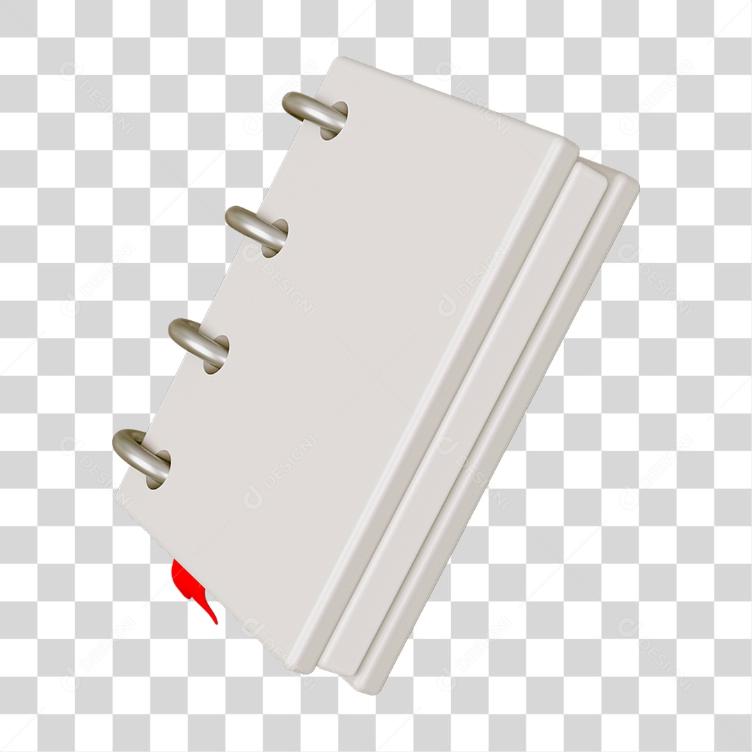 Elemento 3D Livro Caderno Escolar PNG Transparente